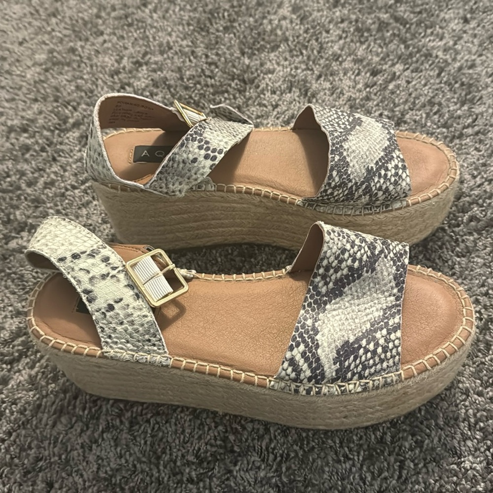 Snakeskin platform sandal